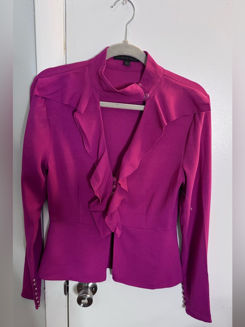 Izod Fuchsia Ruffle-Front Women's Blazer